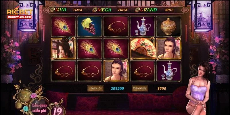 Nổ Hũ Kim Bình Mai Tại RICBET: Game Slot Hàng Đầu 2025 2 Game Nổ hũ Kim Bình Mai có cơ chế trả thưởng hấp dẫn.